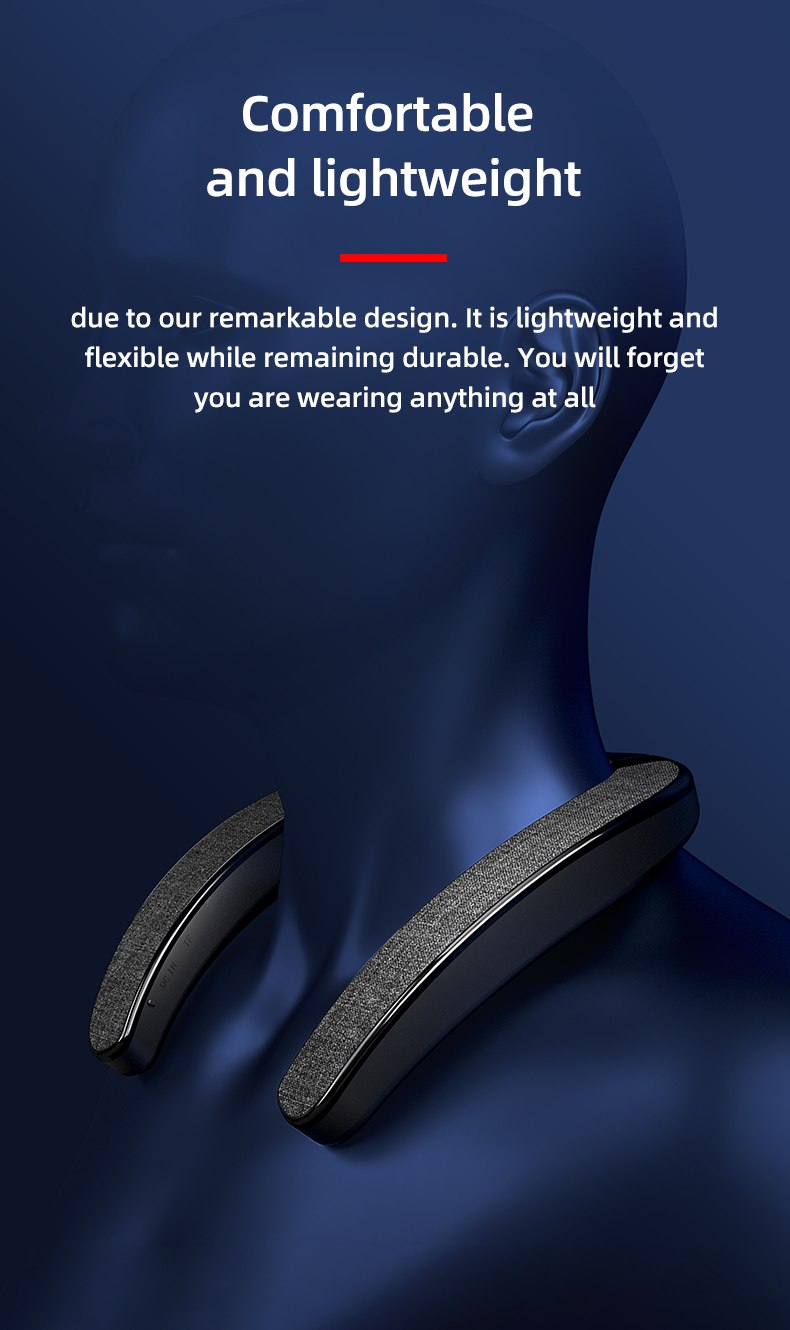 Neck Mount Bluetooth Speaker Wireless Wearable True Stereo Personal PortableSpeaker With Microphone Subwoofer Outdoor_voghion.com