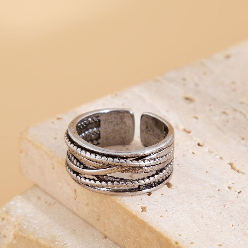 simple ins geometric smooth ring bracelet design sense irregular cross open joint ring_voghion.com