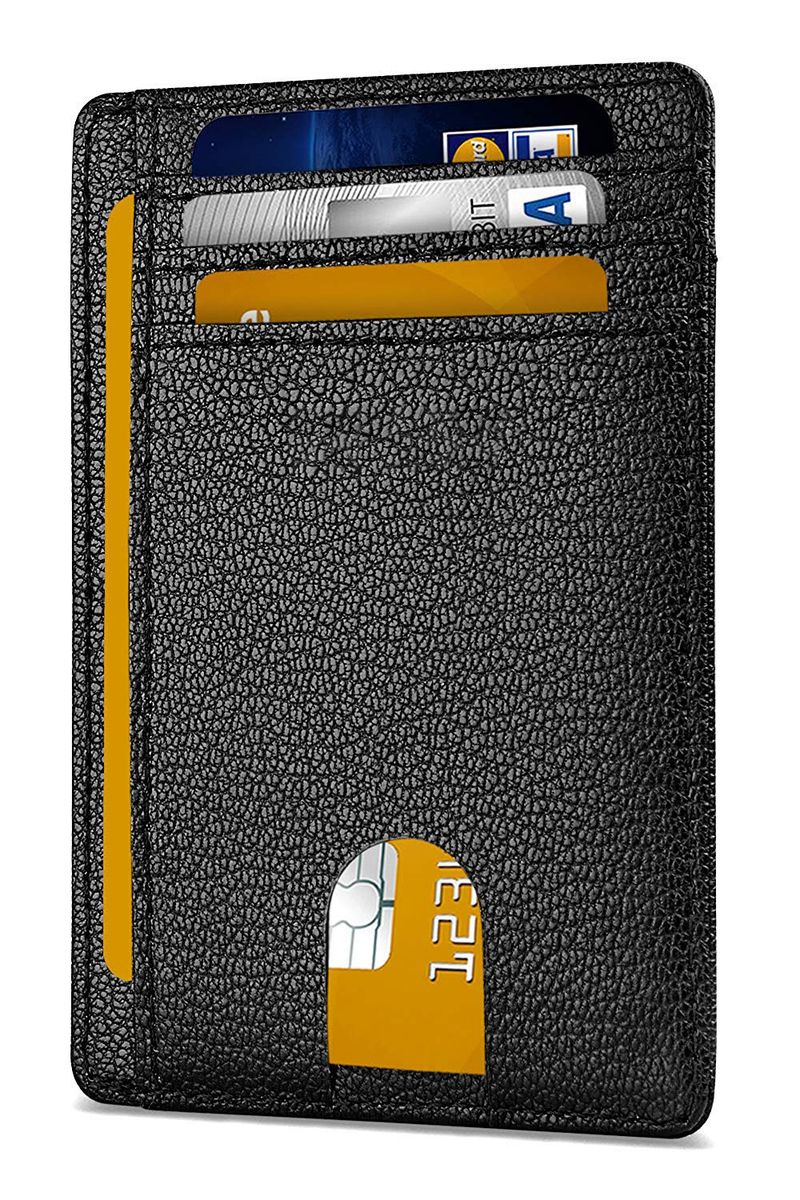 Praktische Kartentasche aus echtem Leder, RFID-Diebstahlschutz-Kartenlesetasche für Herren, asiatischer Kartenhalter für Herren_voghion.com