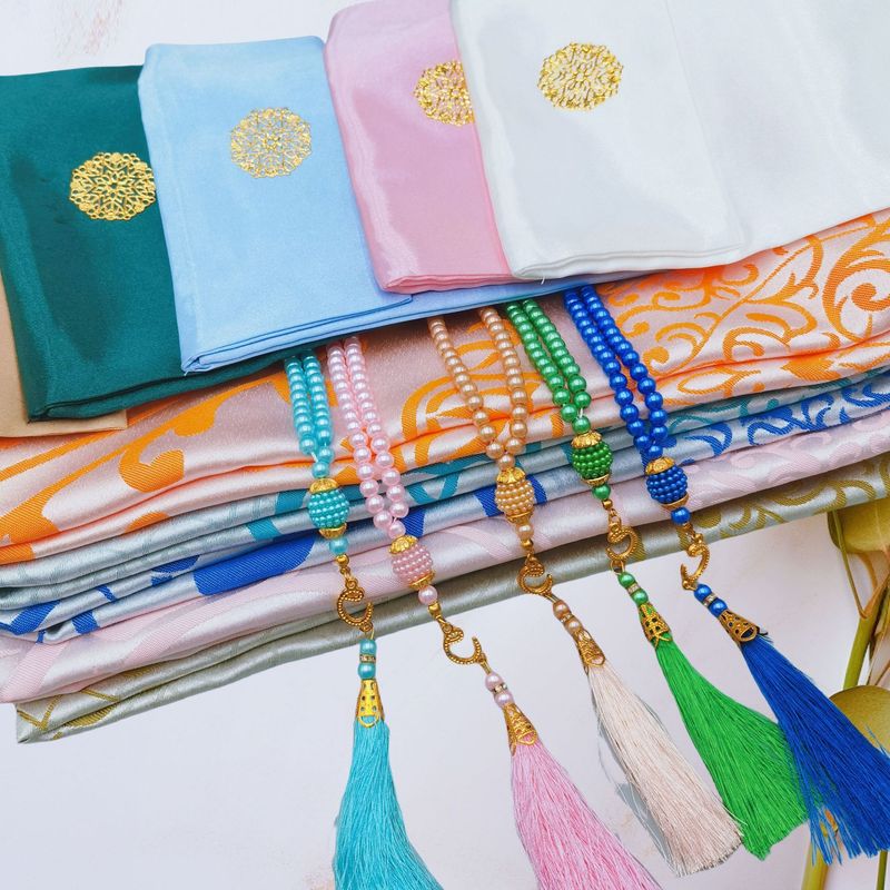 Bolsa de tela para adoración con cuentas, muy vendida, set de viaje, tapete de oración portátil para boda, caja de regalo Tasbih, cultural y creativo._voghion.com