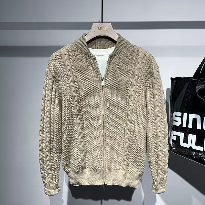 Herrenbekleidung: Das beste Produkt im Laden ist einen Versuch wert. Winter-Design, Nischen-Strickjacke mit Reißverschluss für Herren. Retro-Pullover in großer Größe für Herren_voghion.com