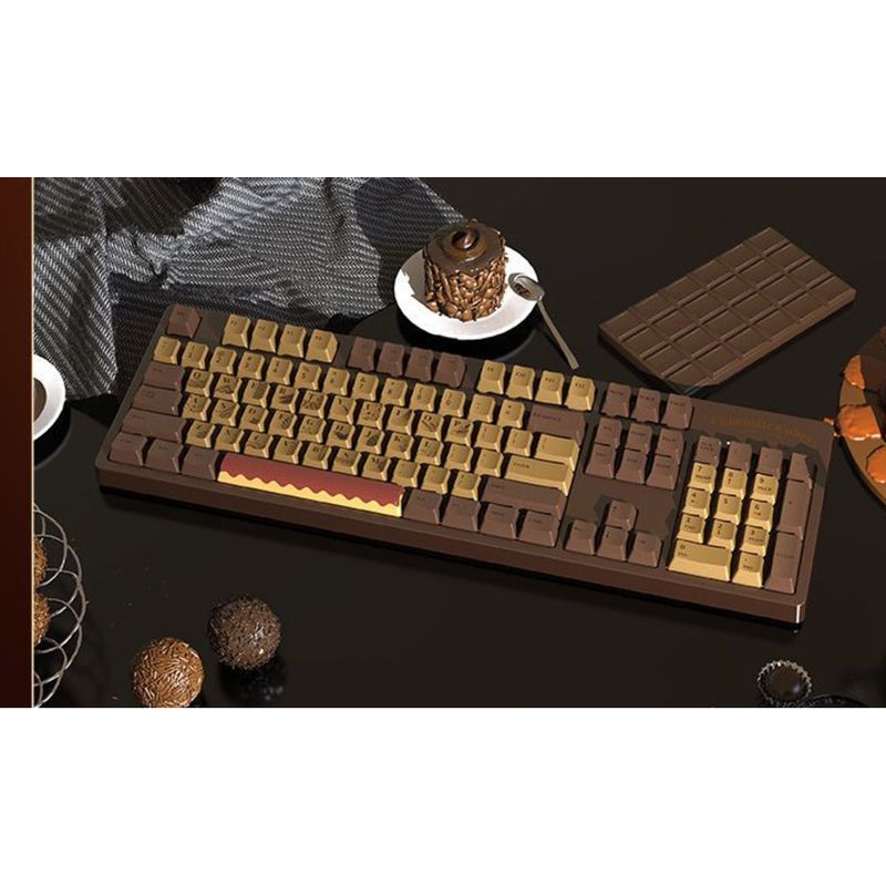 Heijue AK533 Chocolate Full Key Hot-Swappable Blue Pink Switch 104 Keys Mechanical Keyboard DIY_voghion.com