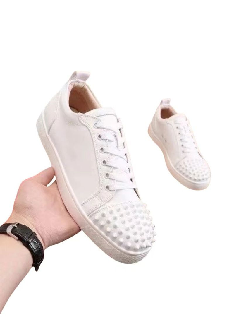 Nit casual män båge huvud andas lädertyg sömnad färg mode bekväma skor_voghion.com