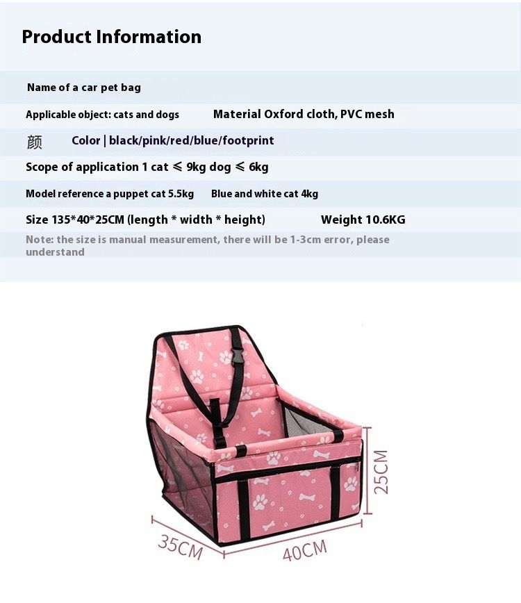 Sac de sécurité pour voiture, sac de sécurité pour chien et chat, sac de voiture spécial anti-salissure de grande capacité pour siège arrière_voghion.com