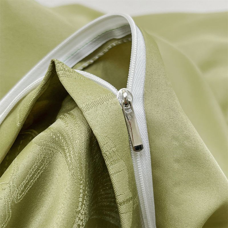 Parure de lit 3 pièces avec housse de couette et taie d'oreiller en jacquard, légère et luxueuse, style artisanal brillant_voghion.com