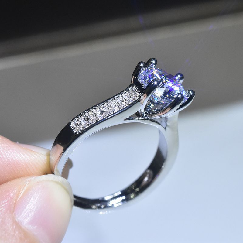 Live Broadcast Plated PT950 Inlaid Hearts Eight Arrows Zircon Simulated Moissanite Half Wall Of The Kingdom Ring For_voghion.com