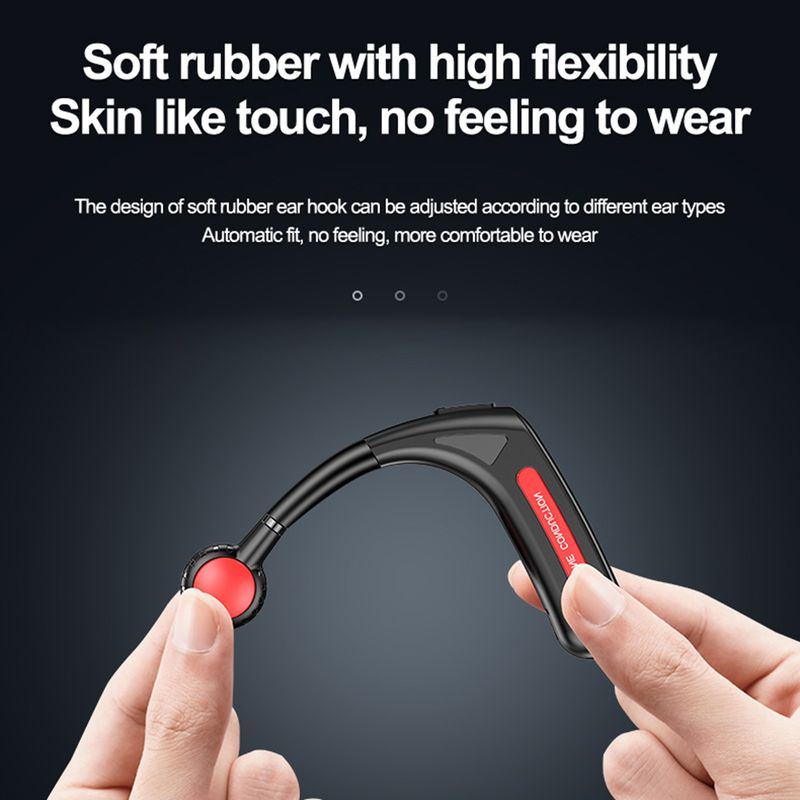 Ear Clip Type Bone Conduction Headphones Handfree Bone Transmission Headset Noise Reduction for Business Sports Cycling Fitness_voghion.com