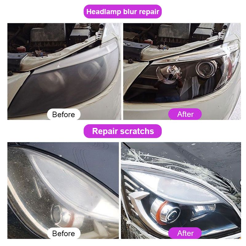 Auto-Restaurierung Polier-Kits Scheinwerfer Kratzer Entferner Reparatur Reinigungspaste Entfernen Oxidation Scheinwerfer Politur Flüssigkeit_voghion.com