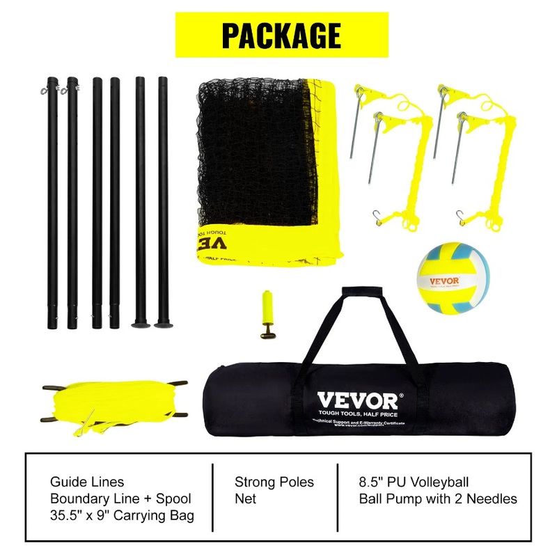 Set pallavolo portatile con sistema pompa regolabile rete pallavolo carr pali in acciaio per esterni professionale in PVC altezza pallavolo_voghion.com