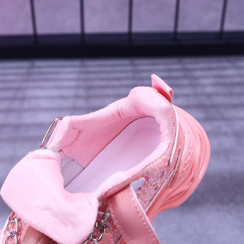 Chaussures de princesse lumineuses et légères, chaussures de sport décontractées pour filles, avec chaîne en perles, nouvelle collection 2025_voghion.com