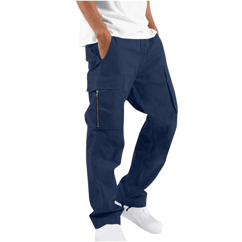2024 Summer New Men's Workwear Drawstring Multi Pocket Casual Pants_voghion.com