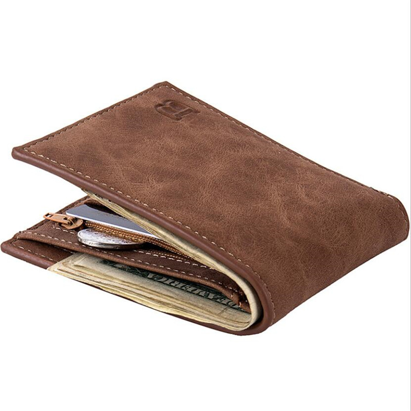 Hot Sale New 1PCS High Quality Fashion Mini Men's Luxury Business Wallet Card Holder Man Purse Coin Bag Zipper Gift For Men_voghion.com