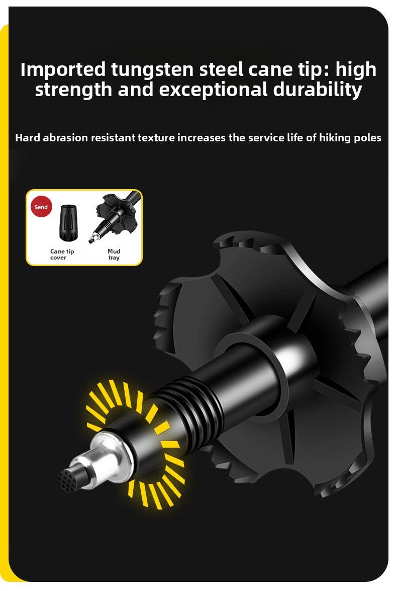 Carbon Fiber Trekking Poles Folding Telescopic Unisex Walking Sticks Self-defense Outdoor Hiking Gear Climbing_voghion.com