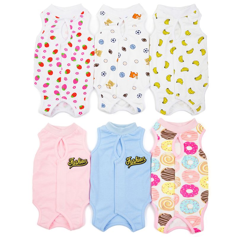 Combinaison rayée en coton Kawaii pour chien, vêtements pour petits chiens, motif dessin animé, pyjama pour chien, chihuahua, chaton, chiot, chemise pour chien_voghion.com