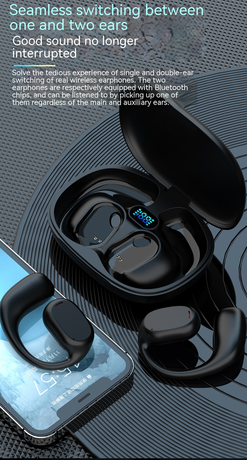 Tiktok JS272 private mode Bluetooth headset does go in the Wireless ear hook movement can not be thrown off_voghion.com