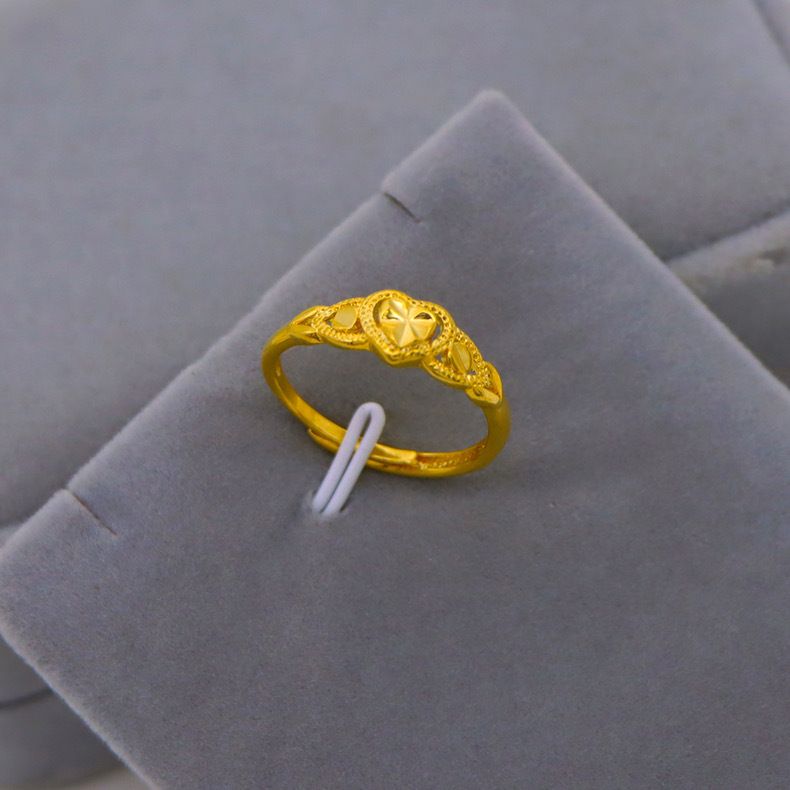 Autentico anello in oro sabbia vietnamita per uomo e donna, anello da uomo vivace e alla moda, placcatura francese antica simulata._voghion.com