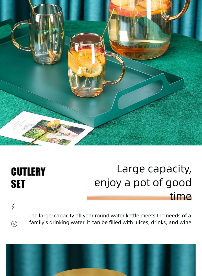 Nordic Light Luxury Glass Home Living Room Coffee Table Modern With Handle Drinking Cup Water Set High Aesthetic_voghion.com