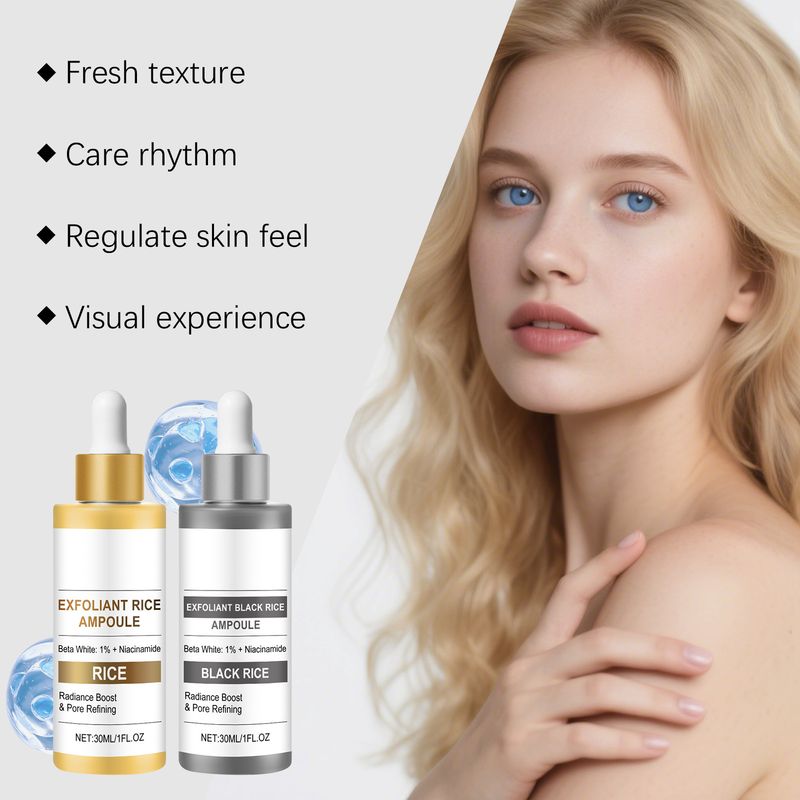 Exfoliating Serum Black Rice Softens Skin Cleansing Facial Moisturizing Elasticity Brightening Daily Care_voghion.com