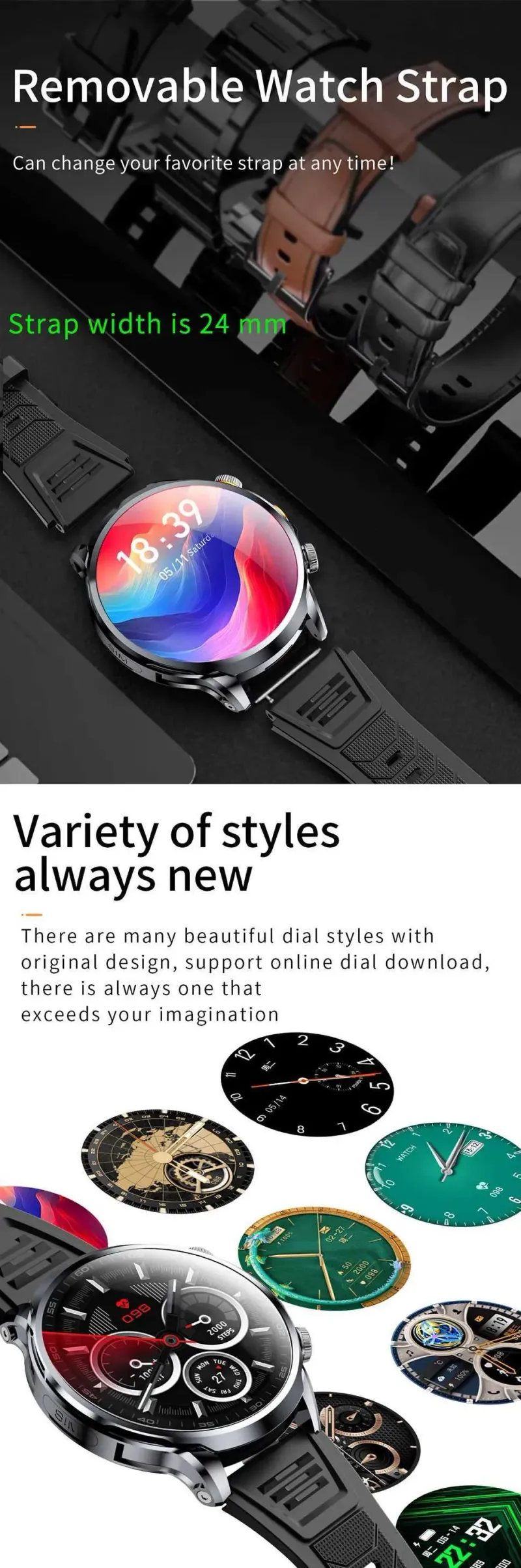 Smart Watches New H18 4G Android 1.85-inch IPS * 360 Screen 200W GPS Camera WIFI 32GB ROM Smartwatch Equipped With_voghion.com