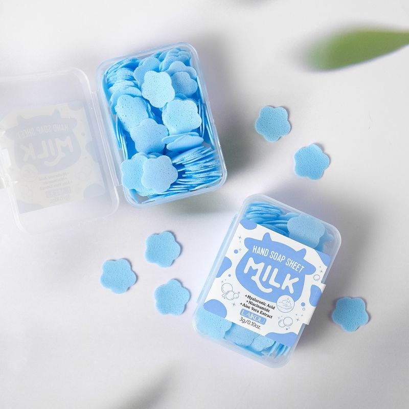 Scrubs & Bodys Treatments Disposable Milk Flavored Soap Tablets Portable Soap Paper Students And Children Carry Mini Petal Hand Washing Tablets_voghion.com