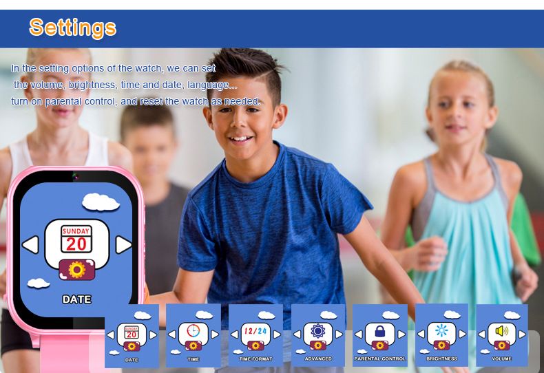 Barnens smartklocka för telefon, klocka för grundskoleelever, en mängd olika pedagogiska spel, musikinlärningsklocka_voghion.com