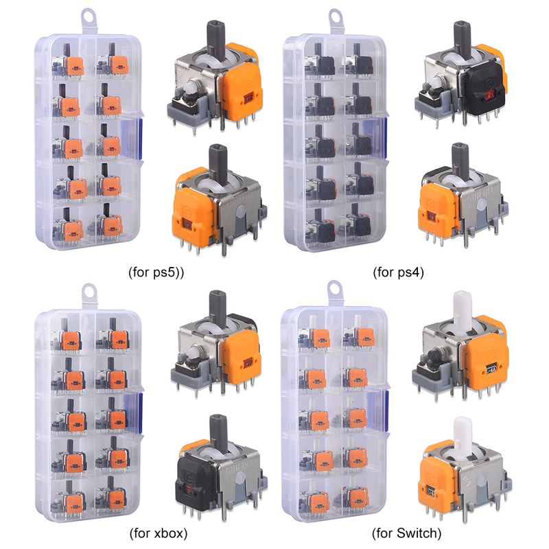 10 STÜCKE Elektromagnetische Hohe Präzision Kein Driften Hall-Effekt Thumb-Sticks Joystick Rocker Modul Für PS4/PS5/Xbox_voghion.com