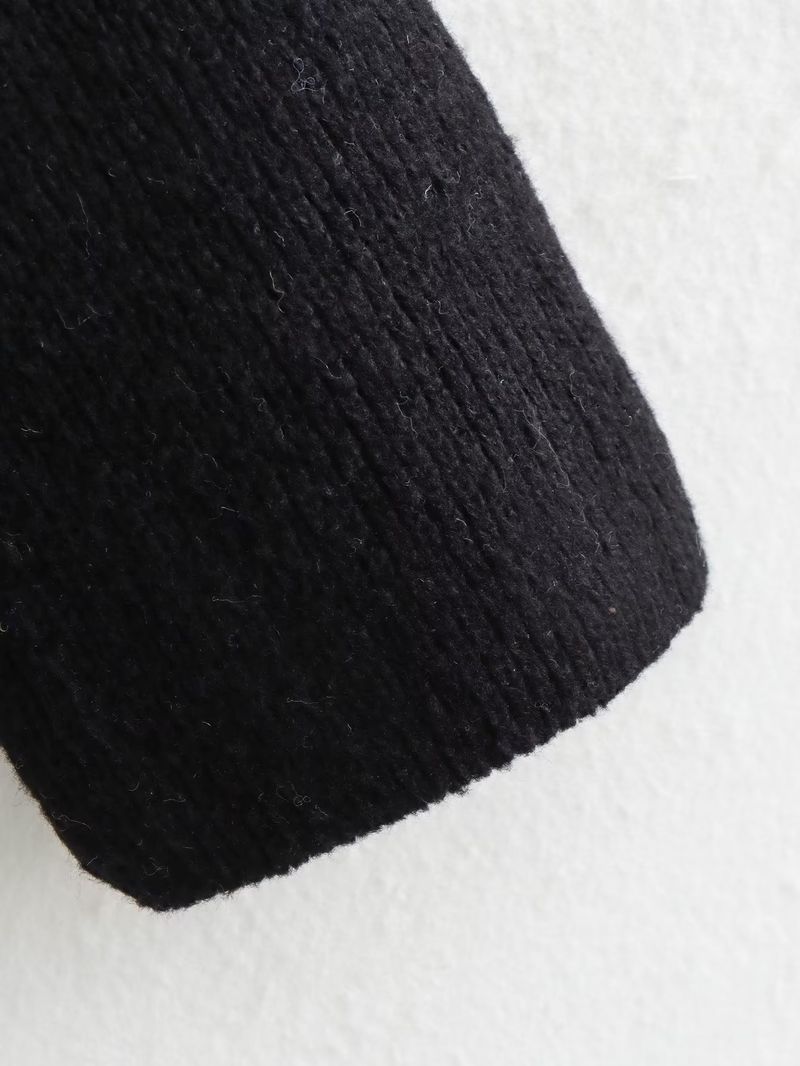 Maglione oversize da donna in maglia - Maglia girocollo a coste morbide a maniche lunghe - Pullover casual da strada (nero, rosso, grigio, crema)_voghion.com