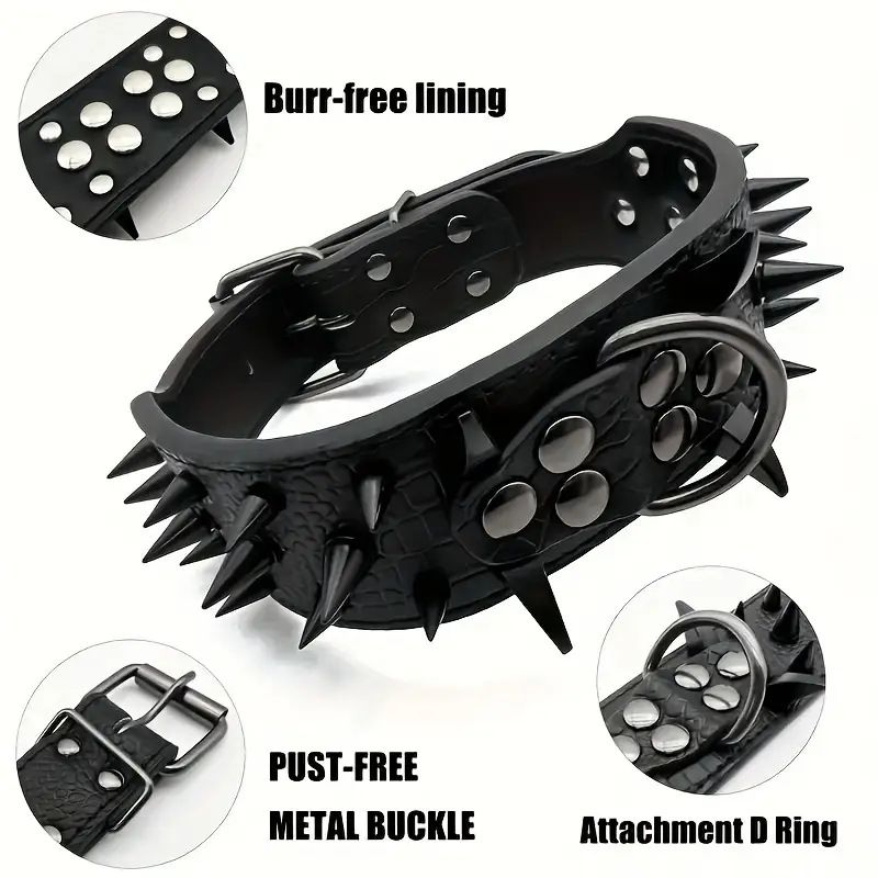 Rivet Large Bulldog Domineering Collar Anti-Bite Bully Dog Supplies Pet_voghion.com