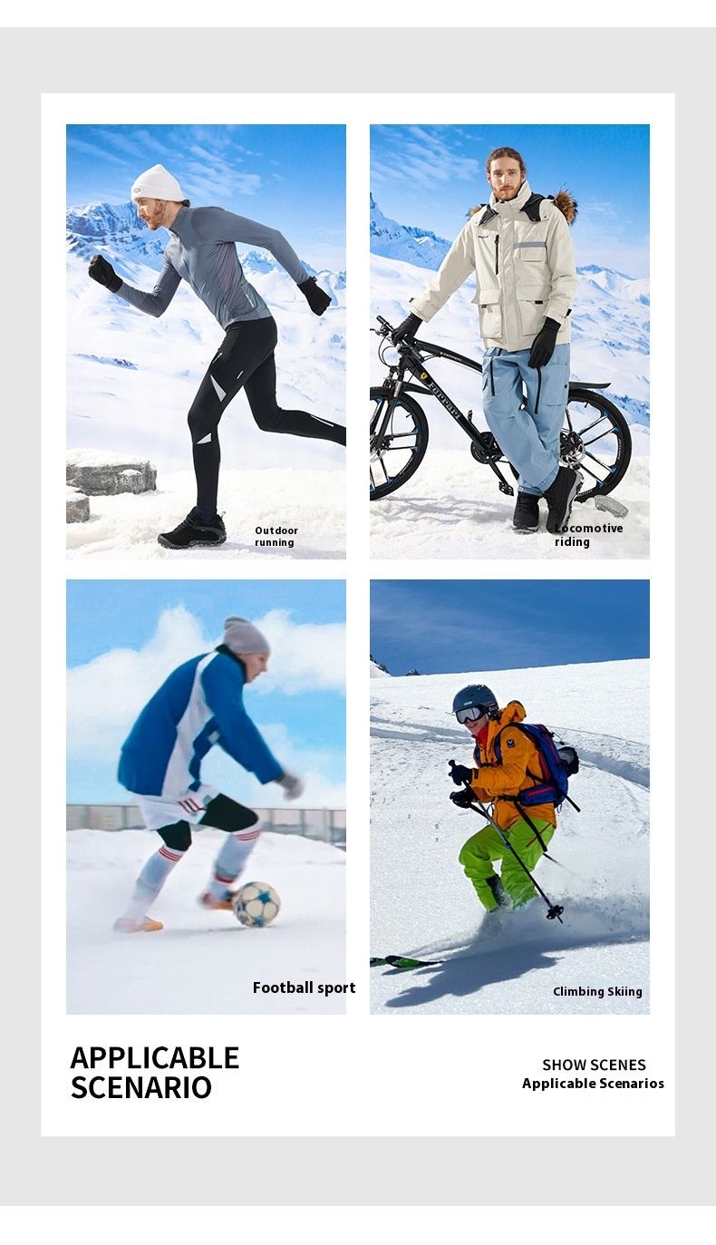 Gants de ski d'hiver avec doublure intérieure Gants de cyclisme d'extérieur pour hommes et femmes Écran tactile Antidérapant et anti-froid Isolation en peluche pour plus de chaleur_voghion.com