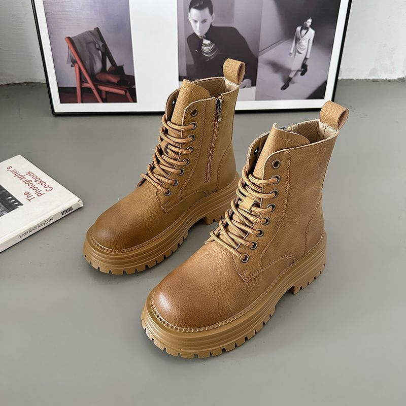Brit stílusú női vintage overall boka platform Martin csizma_voghion.com