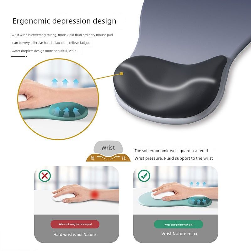 Unbeatable Quality Wrister Protective Mouse Pad Wrist Rest Memory Foam Keyboard Support Office Computer Silicone Non Slip Pillow Palm Tray_voghion.com