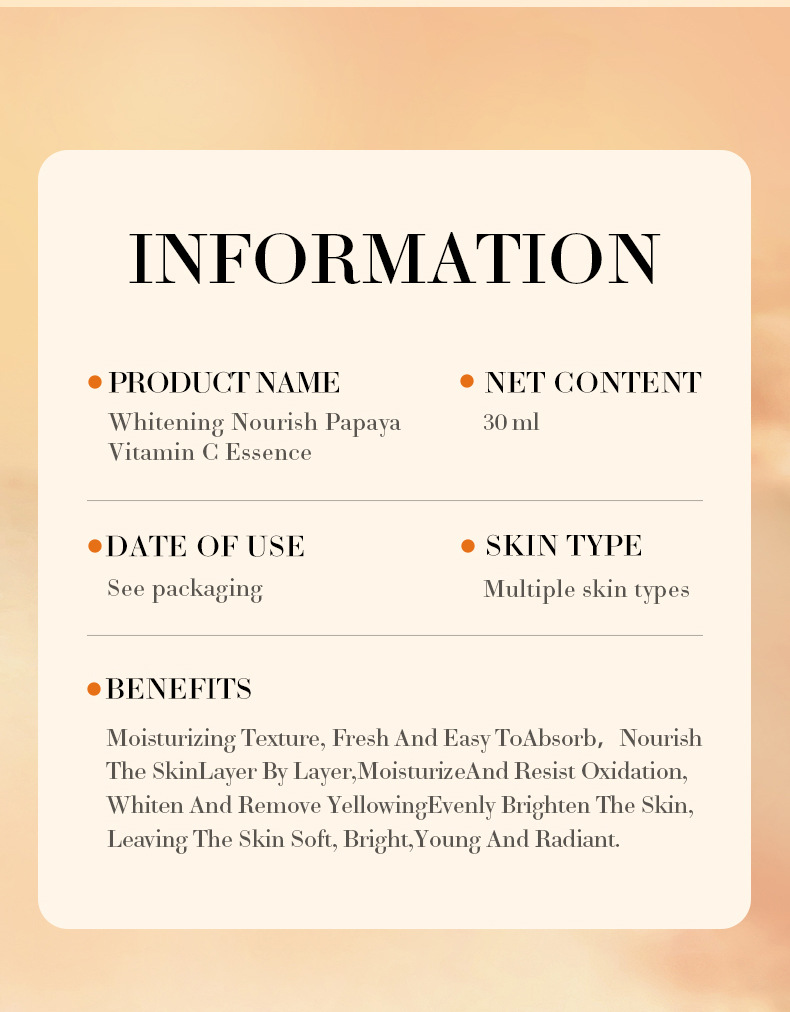 Papaya Vitamin BIOAOUA C Aufhellende und pflegende Essenz_voghion.com