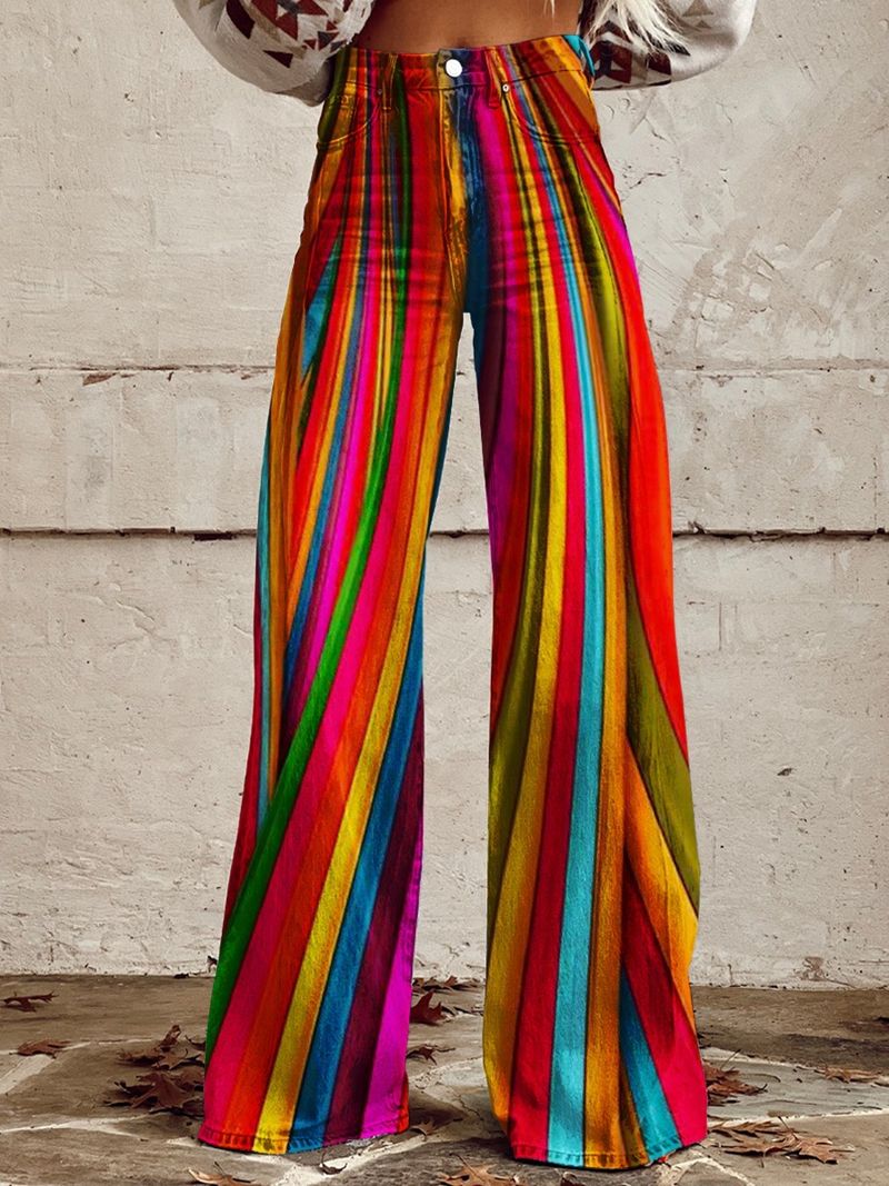 Summer Hot Rea Dambyxor 3D Digital Printing Hot Rea Byxor Dam Bell bottom Byxor One Piece Dropshipping_voghion.com
