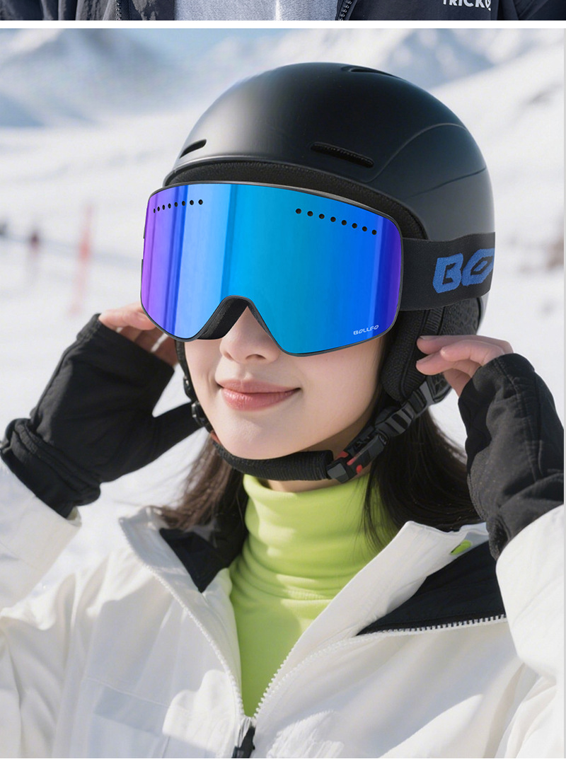 Magnetic Flip Cover Ski Men, Double Layer Anti-Fog Snow Goggles, UV Protection, Dustproof Mountaineering Goggles For_voghion.com