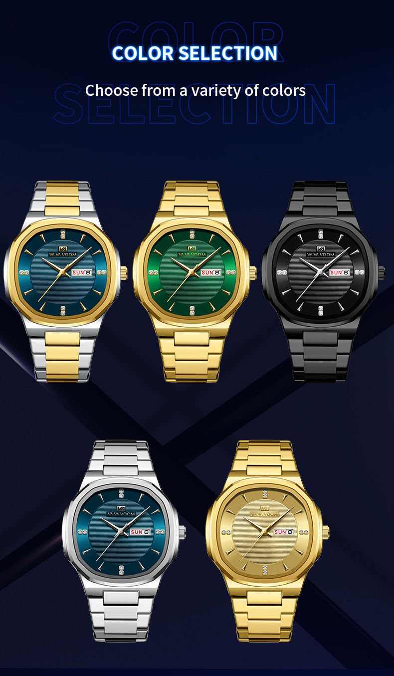VAVA VOOM Brand Men's Watch Fashion Business Calendar Quartz Waterproof Men's Watch_voghion.com
