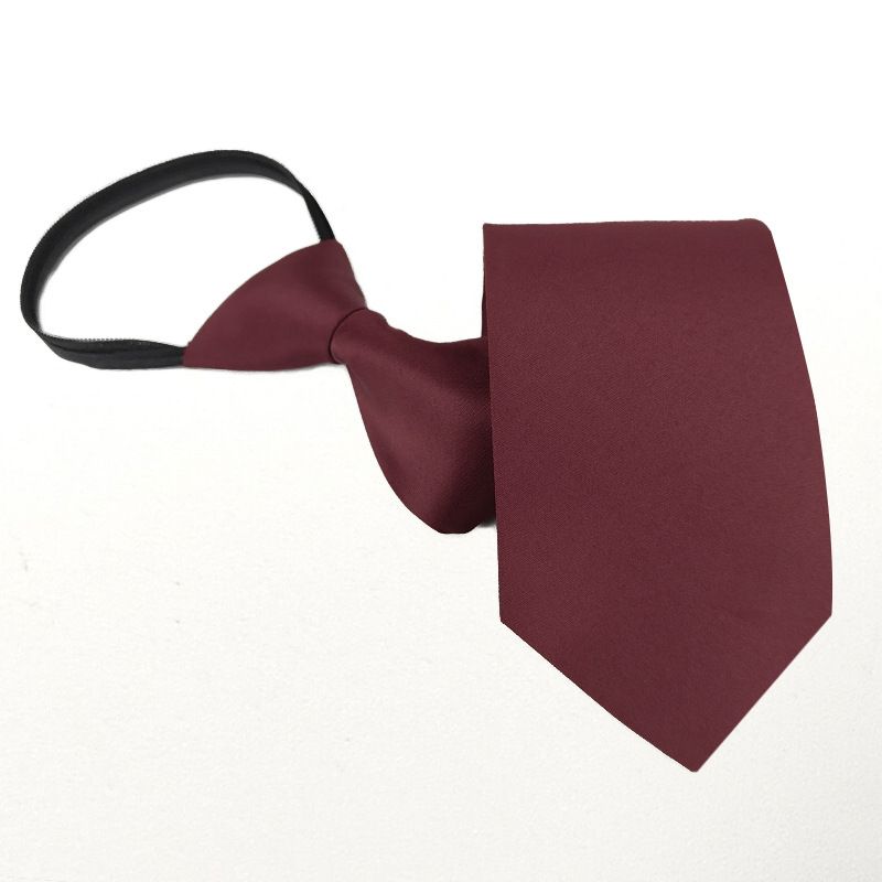 Men's And Women's 8CM Zipper Necktie No Knot Needed Matte Solid Color Easy Pull Business Formal Shirt Wedding_voghion.com