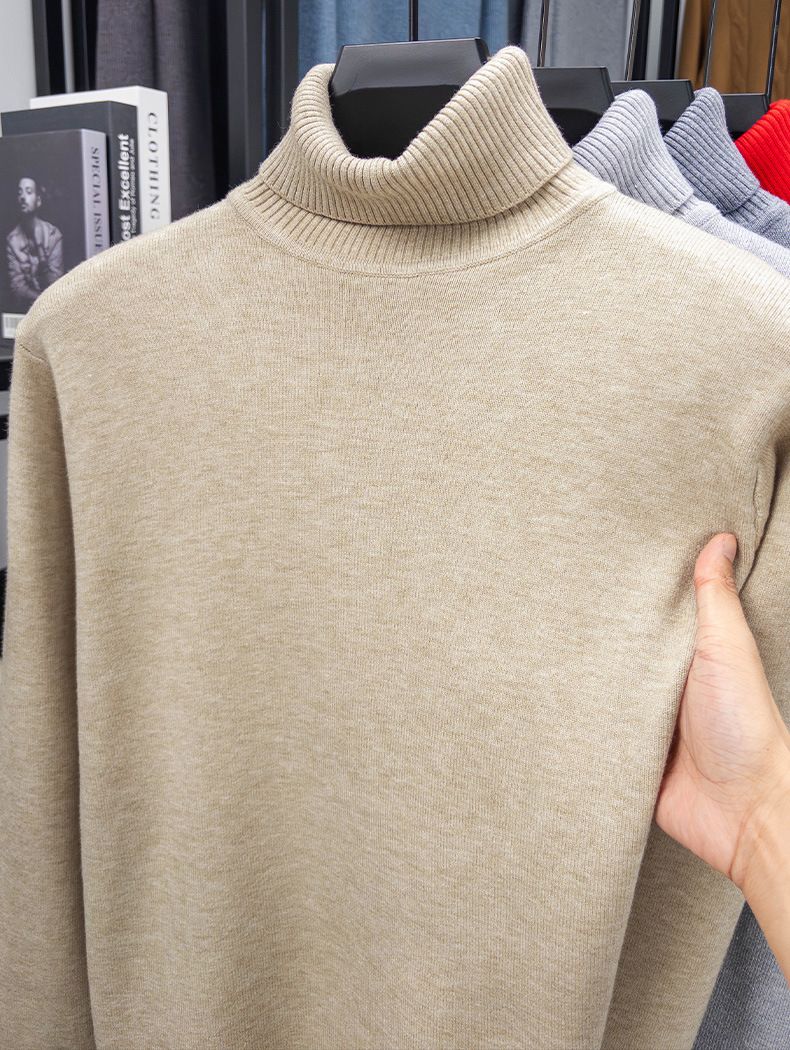 Thermo-Rollkragenpullover für Herren – Dicke Winter-Strick-Basisschicht (Schwarz/Dunkelgrau/Burgunderrot/Khaki, Größen M–XXXXL, unverzichtbares Wollmischgewebe)_voghion.com