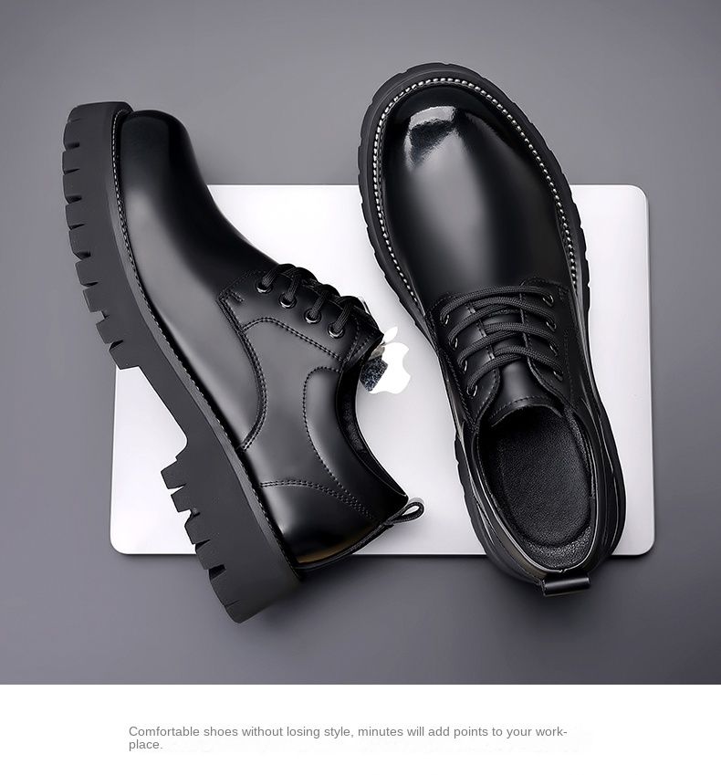Retro Casual Big Toe Leather Shoes, Polerte Lærsko_voghion.com