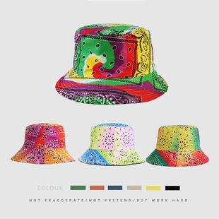 Sunscreen bucket hat summer new camouflage printing wide-brimmed bucket hat outdoor travel essential single item double-sided wear_voghion.com