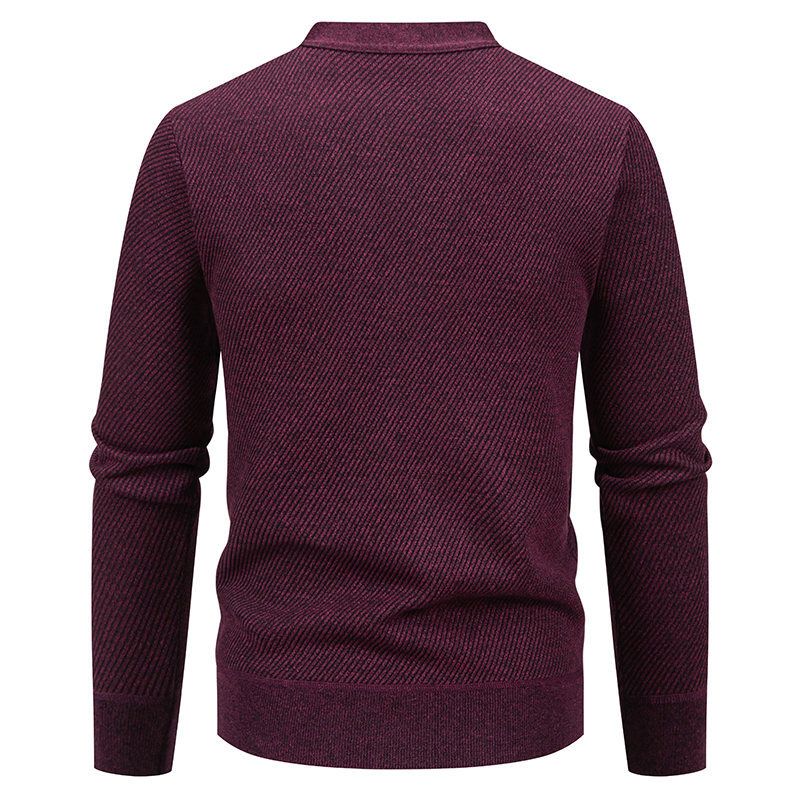 Herrenbekleidung – Fleecegefütterter Strickjackenpullover, warmer Winterpullover mit V-Ausschnitt für lässige und stylische Outfits (erhältlich in 5 klassischen Farben und 4 Größen)_voghion.com