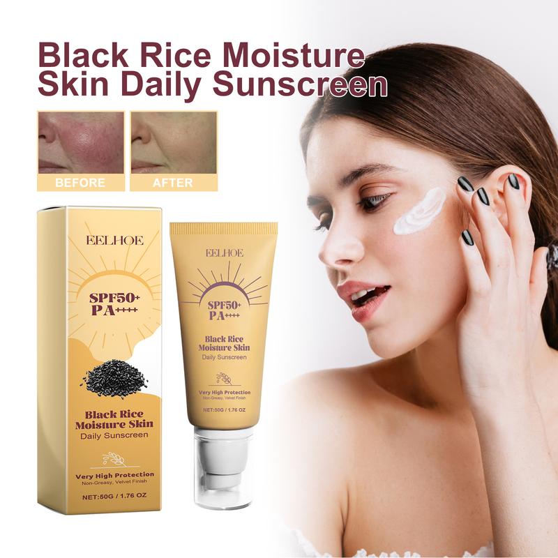 Black Rice Moisture Skin Daly fényvédő 50g Nem zsíros Velvet Finish korrektor lsolation Hidratáló Napi fényvédő SPF 50_voghion.com