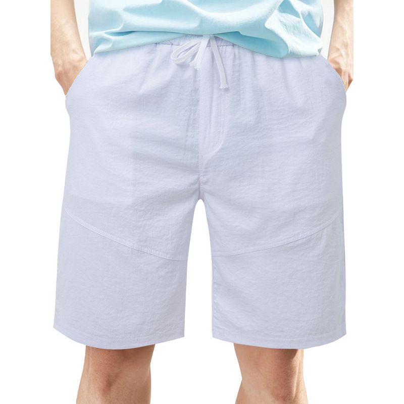 Unbeatable Quality TK Summer Men's Loose And Simple Casual Sports Solid Color Drawstring Breathable Beach Shorts_voghion.com