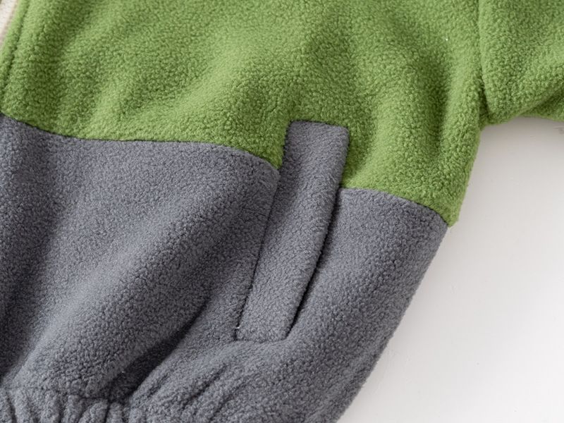 Cappotto per bambini Cappotto in pile per bambini Camicia con cerniera abbinata ai colori_voghion.com