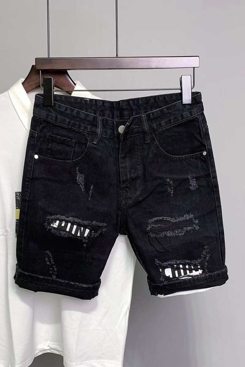 Vīriešu apģērbs Slim Fit džinsa bikses Modernas šorti Slim Shorts_voghion.com