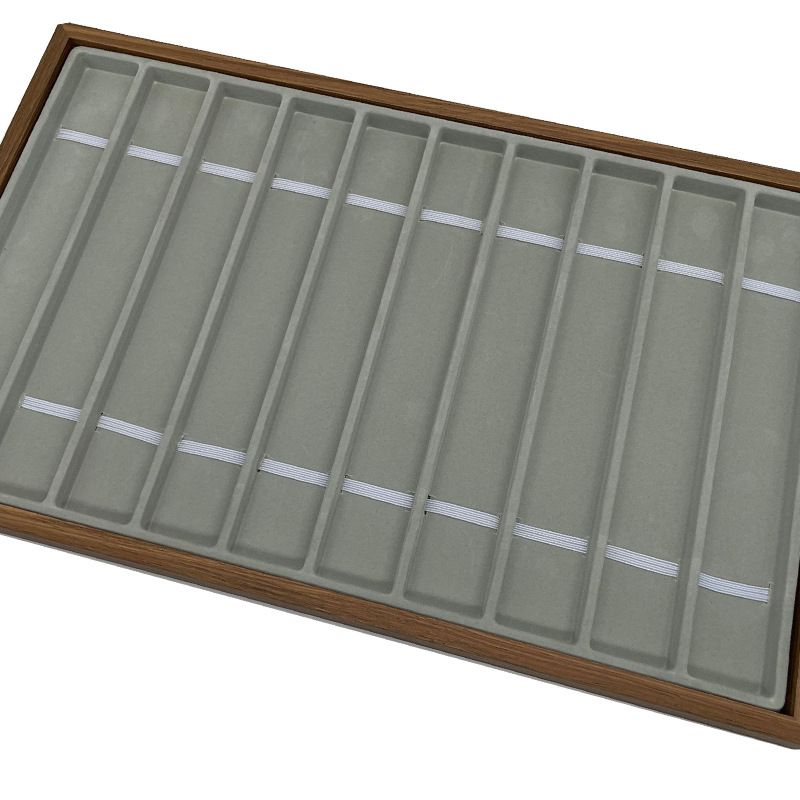 Valnötsträkorn 8-siffrigt klocka Försäljningsskylt 10-siffrigt klockarmband Displayplatta Halsband Propskylt_voghion.com