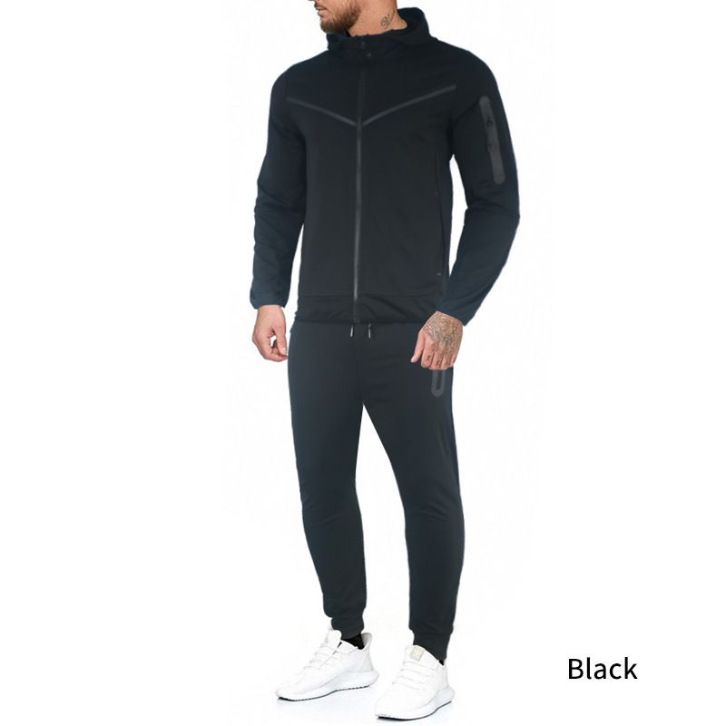 Spring Autumn Coat, Long Pants, Hooded Sports and Casual Set, Men's Set_voghion.com