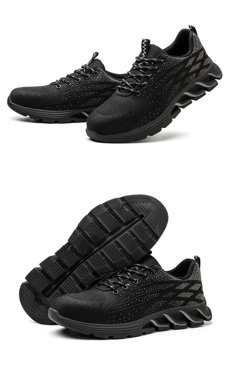 Men’s Shoes Summer Labor Protection Shoes For Men Flying Mesh Surface Breathable Steel Baotou Anti-smashing And Anti-stabbing Protective Shoes_voghion.com