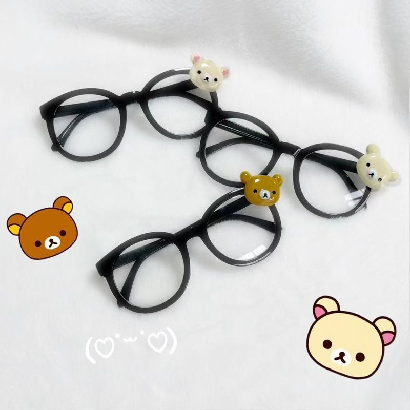 Cute Bear Face Slimming Subculture Cute Photo 2D High Quality Glasses Frame_voghion.com