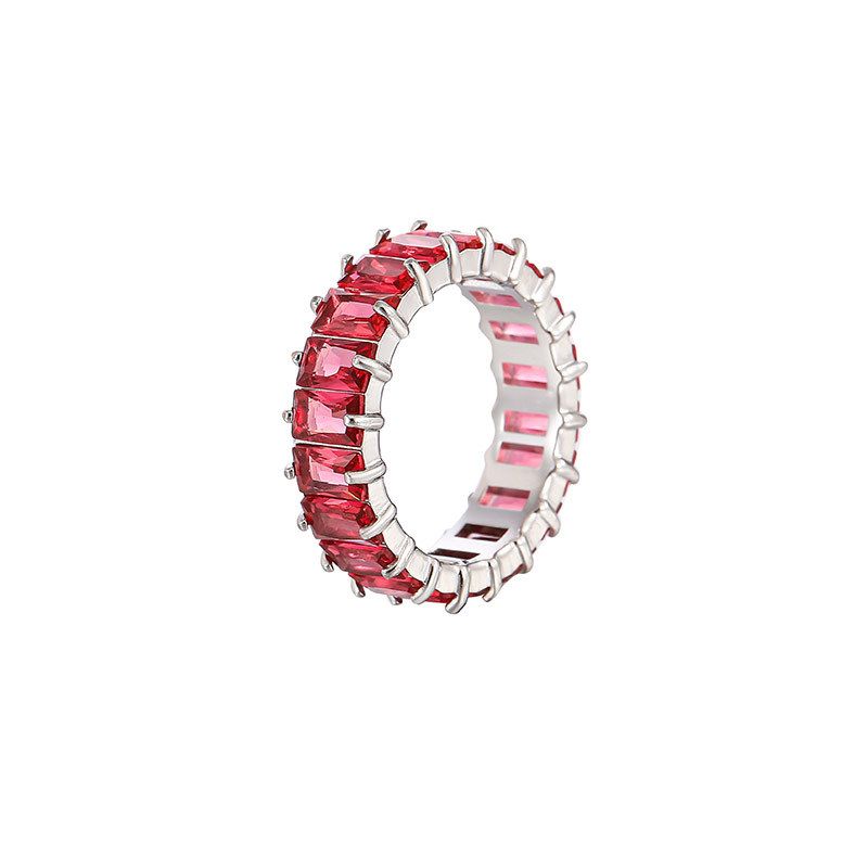 Neuer Stil Diamantbesetzter Schmuck Leichte Nische Farben Persönlichkeit Mode Internet Promi Geometrischer Ring_voghion.com