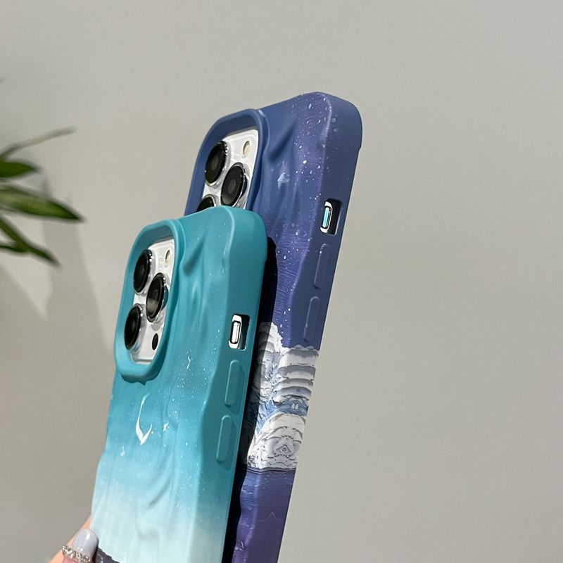 Handyhülle Wellenmuster Stärenhimmel a Mier gëeegent fir iPhone 14 Apple 15promax Handyhülle Skin Feel 13 Waasser Sticker 12_voghion.com